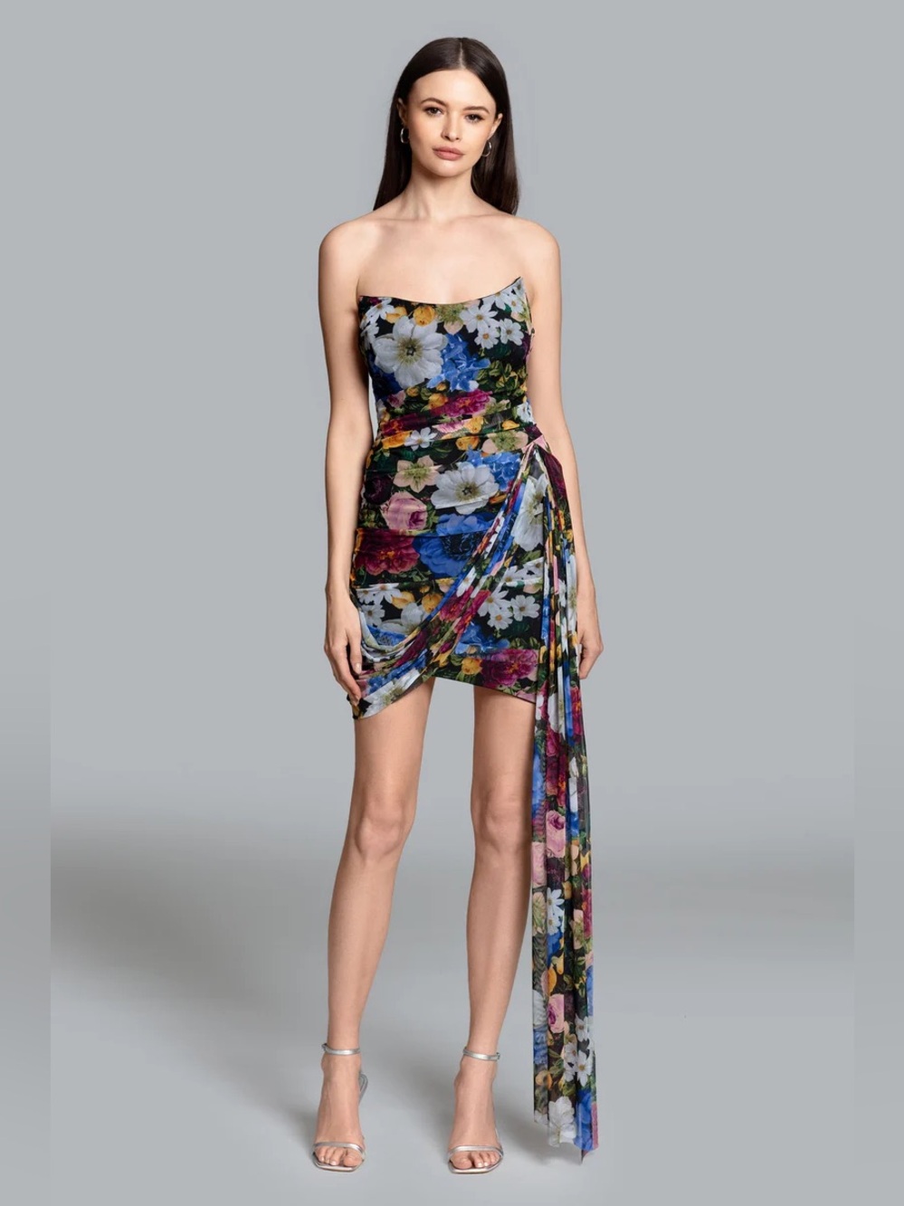 Ghrail NYC Grove Floral Mesh Mini Dress NEW